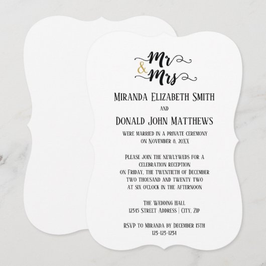 Mr. & Mrs. - Aankondiging huwelijk (Voorkant / Achterkant)