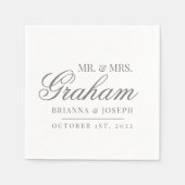 Mr & Mrs Achternaam bruiloft Servet (Voorkant)