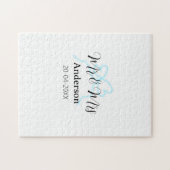 Mr & Mrs add family name date year wedding bow Legpuzzel (Horizontaal)