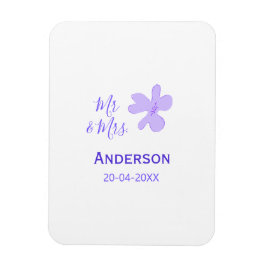 Mr & Mrs add family name date year wedding favor g Magneet