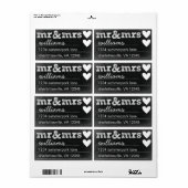 Mr & Mrs Adresetiketten Etiket (Full Sheet)