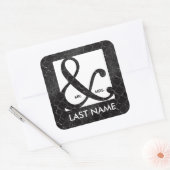 Mr & Mrs Ampersand Black Glitter Sticker (Envelop)