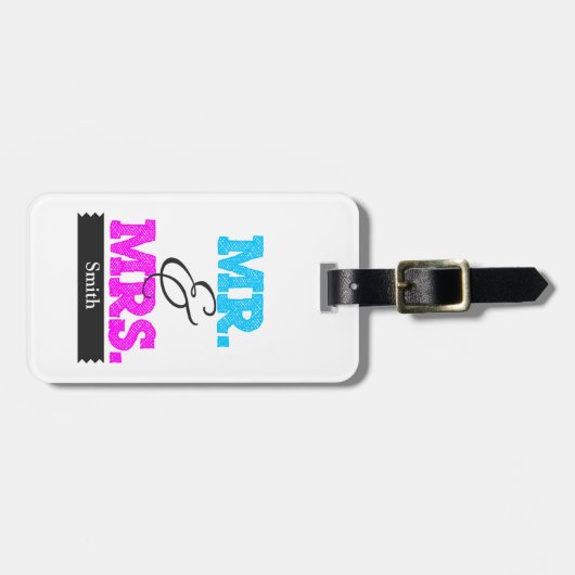 Mr & Mrs Bagagelabel (Voorkant horizontaal)