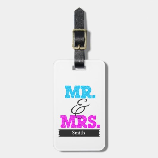 Mr & Mrs Bagagelabel (Voorkant verticaal)