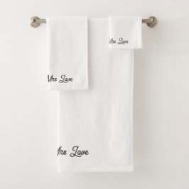 Mr & Mrs Bathroom Towel Set Bad Handdoek