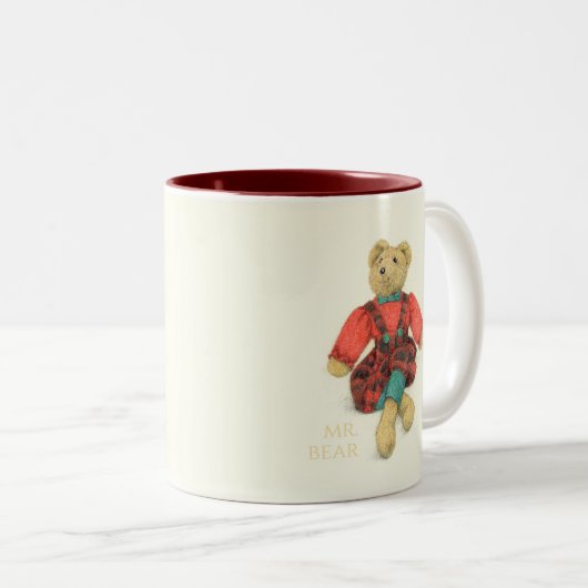 MR & MRS BEER Maroon Two-Tone Mok (Voorkant rechts)