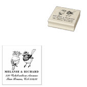 Mr & Mrs Birds Trouwnamen Script Retouradres Rubberstempel (Gestempeld)