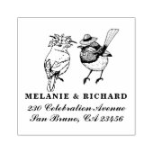 Mr & Mrs Birds Trouwnamen Script Retouradres Rubberstempel (Afrduk)
