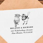 Mr & Mrs Birds Trouwnamen Script Retouradres Rubberstempel