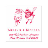 Mr & Mrs Birds Trouwnamen Script Retouradres Zelfinktende Stempel (Design)
