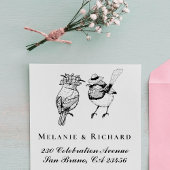 Mr & Mrs Birds Trouwnamen Script Retouradres Zelfinktende Stempel