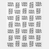 Mr. & Mrs Black and White Pattern Fleece Deken (Voorkant)
