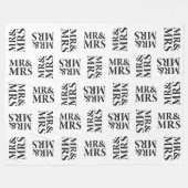Mr. & Mrs Black and White Pattern Fleece Deken (Voorkant (Horizontaal))