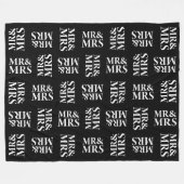 Mr. & Mrs Black and White Pattern Fleece Deken (Voorkant (Horizontaal))