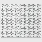 Mr. & Mrs Black white bruiloft cadeau Wrapping Pap Cadeaupapier (Vlak)