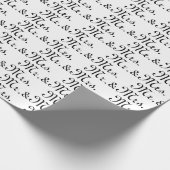 Mr. & Mrs Black white bruiloft cadeau Wrapping Pap Cadeaupapier (Hoek)