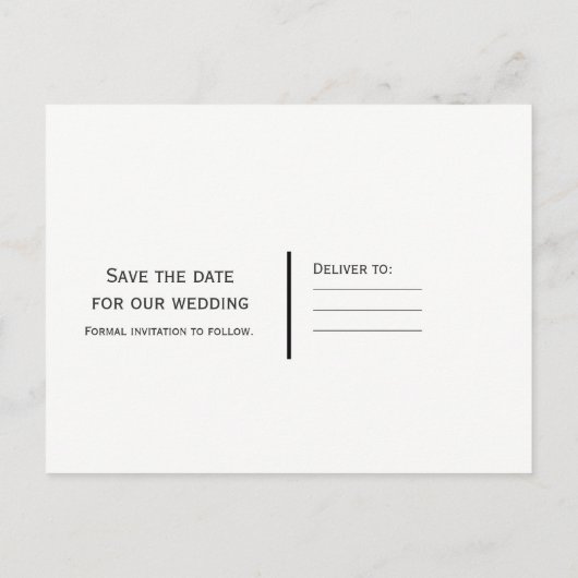 Mr & Mrs Black White Save the Date Uitnodiging (Achterkant)