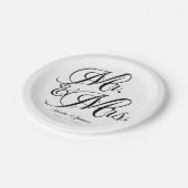 Mr. & Mrs. Black White Wedding Engagement Party Papieren Bordje (Gekanteld)