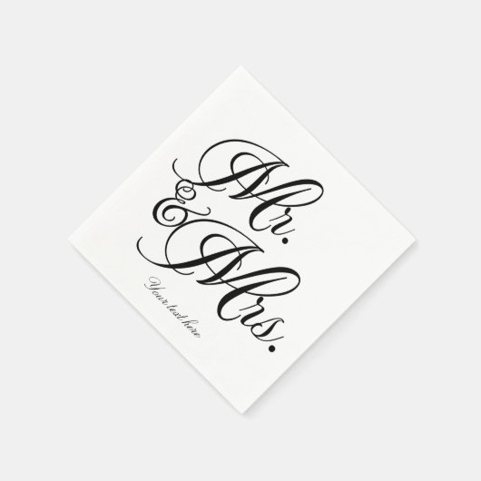 Mr. & Mrs. Black White Wedding Engagement Party Servet (Hoek)