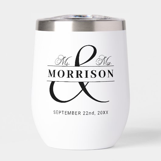 Mr. Mrs. Black White Wedding Favoriet (Voorkant)