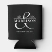 Mr. Mrs. Black White Wedding Favoriet Blikjeskoeler (Achterkant)