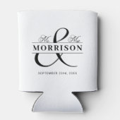 Mr. Mrs. Black White Wedding Favoriet Blikjeskoeler (Achterkant)