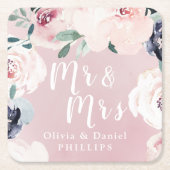 Mr & Mrs Blooming botanische bloesem Kartonnen Onderzetters (Voorkant)