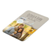 Mr & Mrs Blue Huwelijkswuilen Sla de datum foto op Magneet