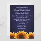 Mr & Mrs Blue Sunflower Wedding Invitations Kaart (Achterkant)