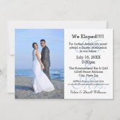 Mr. & Mrs Blue We Eloped - Fotoaankondiging Kaart (Voorkant)
