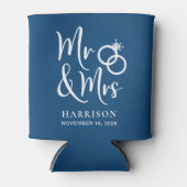 Mr. Mrs. Blue Wedding Blikjeskoeler (Voorkant)