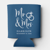 Mr. Mrs. Blue Wedding Blikjeskoeler (Achterkant)