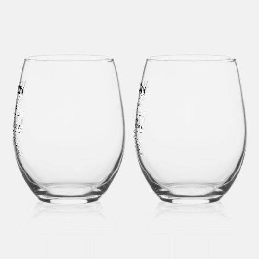 Mr & Mrs Boho Bruiloft Jubileum Familienaam Est Wijnglas Zonder Voet (Links)