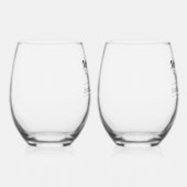 Mr & Mrs Boho Bruiloft Jubileum Familienaam Est Wijnglas Zonder Voet (Rechts)