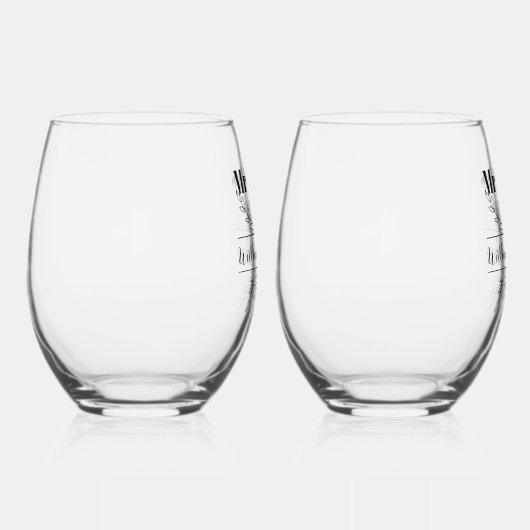 Mr & Mrs Boho Bruiloft Jubileum Familienaam Est Wijnglas Zonder Voet (Rechts)