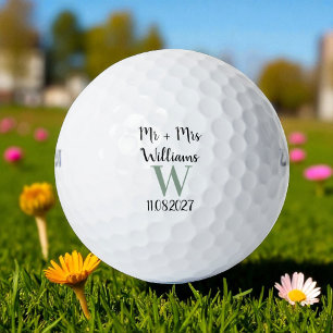 Mr. & Mrs. Bride en Groom Golfer Naam Bruiloften Golfballen