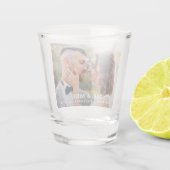 Mr & Mrs Bride Groom Foto Name Date Wedding Shot Glas (Achterkant)
