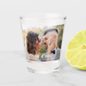 Mr & Mrs Bride Groom Foto Name Date Wedding Shot Glas (Voorkant)