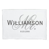 Mr. & Mrs Bride & Groom Pas getrouwd Custom Set Kussensloop (Voorkant-Links)