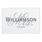 Mr. & Mrs Bride & Groom Pas getrouwd Custom Set Kussensloop (Voorkant-Rechts)