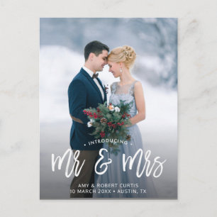MR & MRS   Briefkaart voor huwelijksaankondigingen