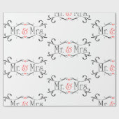 Mr & Mrs bruiloft Cadeaupapier (Vlak)
