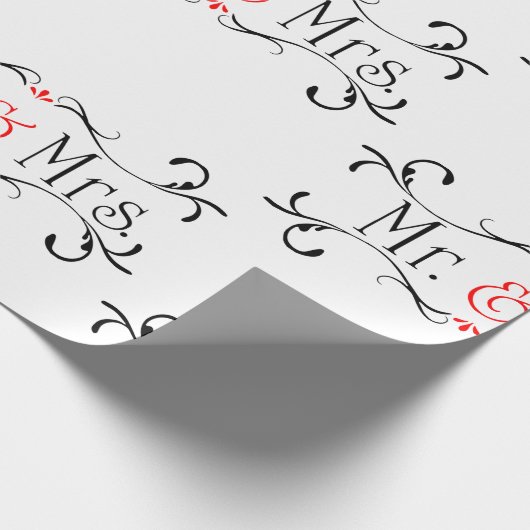 Mr & Mrs bruiloft Cadeaupapier (Hoek)