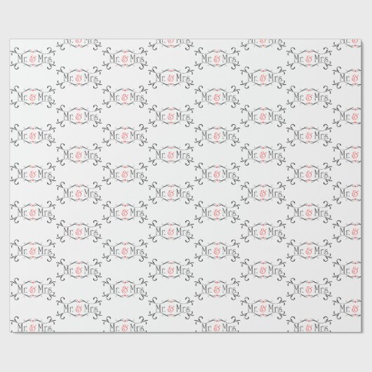 Mr & Mrs bruiloft Cadeaupapier (Vlak)