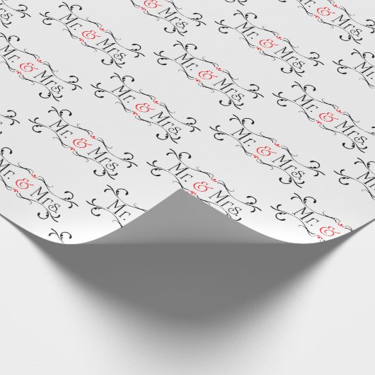 Mr & Mrs bruiloft Cadeaupapier (Hoek)