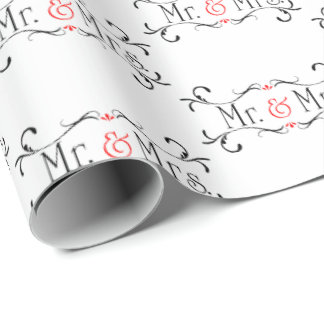 Mr & Mrs bruiloft Cadeaupapier