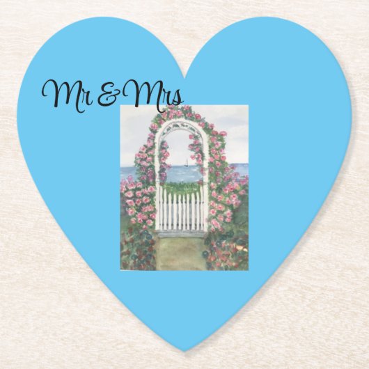 Mr & Mrs Bruiloft onderzetters voor gasten (Voorkant)