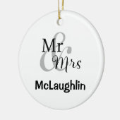 Mr & Mrs Bruiloft Paar Opgericht Jaar Keramisch Ornament (Links)