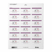 Mr & Mrs Bruiloft Retouradreslabels (lila) Etiket (Full Sheet)