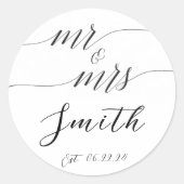 Mr & Mrs Bruiloft Sticker (Voorkant)